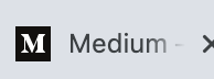 black square with Medium's favicon and text saying Medium